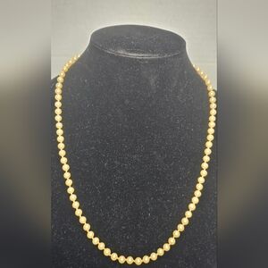 Vintage Champagne Faux Pearl Necklace (Signed PAT.P)